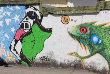 Grafite em muro no Jardim Montanhês 