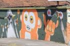 Grafite em muro no Jardim Montanhs